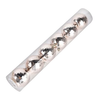 Tubo Bola Natal Le 8cm com 6 Unidades Rosé Gold