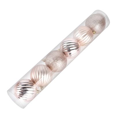 Tubo Bola Natal Le 8cm com 6 Unidades Rosé Gold