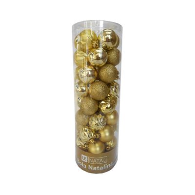 Tubo Bola Natal Le 4cm Dourado com 45 Unidades