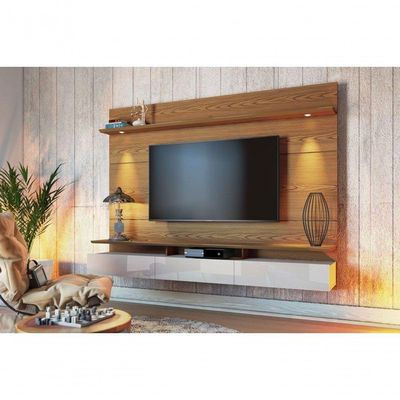 Home Suspenso Decore Led 2.2 Freijó Com Off White - Imcal Móveis