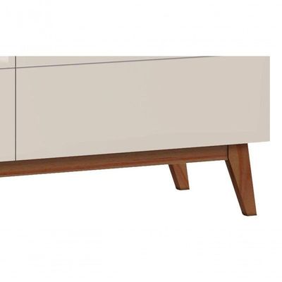 Rack Classic 2g 1.4 Off White Com Freijó - Imcal Móveis