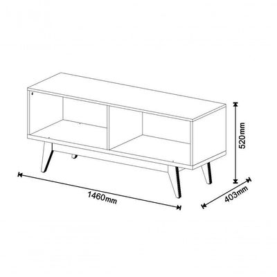 Rack Classic 2g 1.4 Off White Com Freijó - Imcal Móveis
