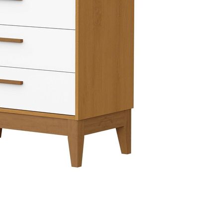 Comoda Gaveteira Flip 4 Gavetas Branco Fosco Com Savana