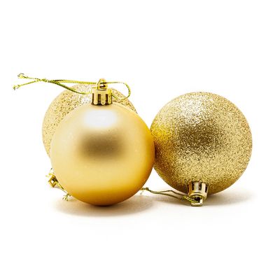 Kit Bola Natal Le 6cm com 6 Unidades Dourado