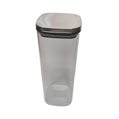 Pote para Mantimento Le em Vidro Borosilicato Hermético com Tampa Inox Quadrado 1,8L