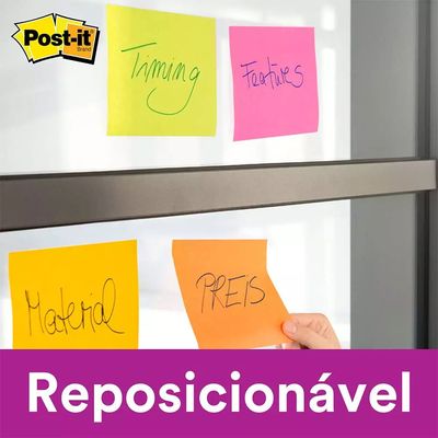 Bloco Adesivo Post It 3M Preto 60 Folhas 76x76mm
