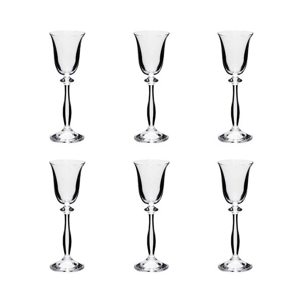 Jogo de Taças para Licor em Cristal Bohemia Angela 60ml 6 Peças