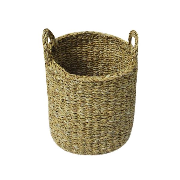 Cesto Organizador Le em Rattan Bege Redondo com Alça Tamanho Médio Cesto Organizador Le em Rattan Bege Redondo com Alça Tamanho Médio