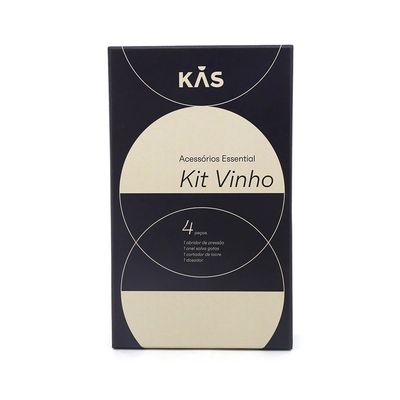Kit Vinho com Abridor de Pressão Kas 4 Peças