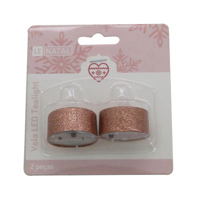 Vela Led Tealight Le Glitter com 2 Unidades - Item Sortido