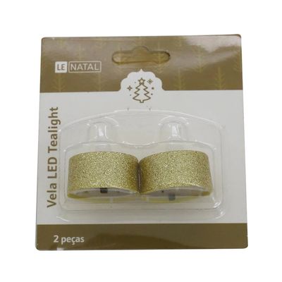 Vela Led Tealight Le Glitter com 2 Unidades - Item Sortido