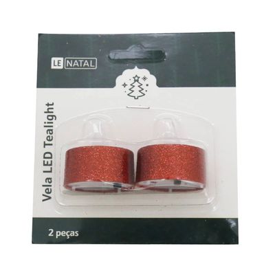 Vela Led Tealight Le Glitter com 2 Unidades - Item Sortido