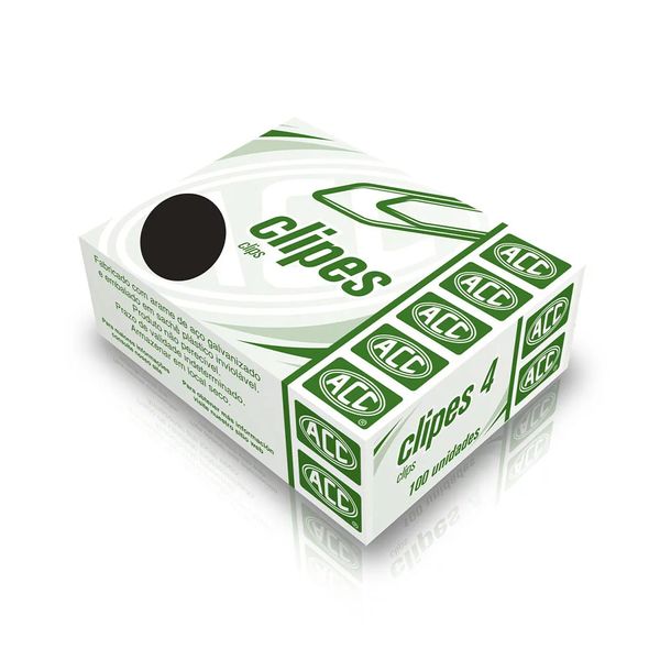 Clips Acc Nº4 Aço Galvanizado Prateado com 100 Unidades