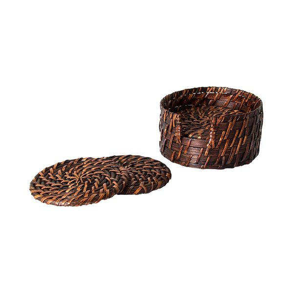 Porta-Copos Mundiart Rattan com 6 Peças 12x6,5x10cm