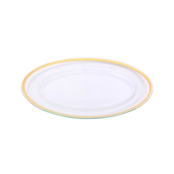 Travessa Decorglass em Vidro Golden Line Oval Média 29,5x20x2cm Travessa Decorglass em Vidro Golden Line Oval Média 29,5x20x2cm