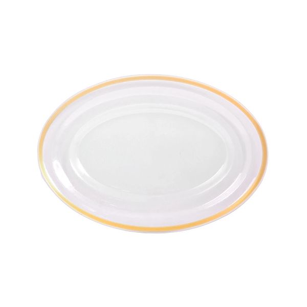 Travessa Decorglass em Vidro Golden Line Ovan Grande 34,5x23,5x3cm Travessa Decorglass em Vidro Golden Line Ovan Grande 34,5x23,5x3cm