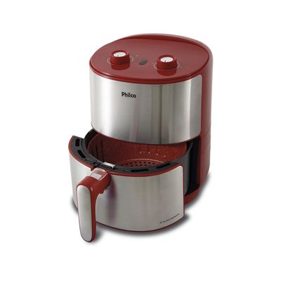 Fritadeira Elétrica Air Fryer Philco Redstone PFR10VI Inox 4L Vermelha - 220V