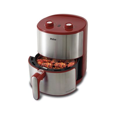Fritadeira Elétrica Air Fryer Philco Redstone PFR10VI Inox 4L Vermelha - 220V