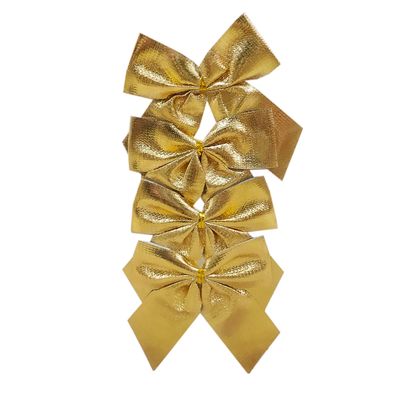 Kit Laço Casa Ambiente com 4 Unidades Dourado 10cm