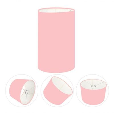 Cúpula Abajur E Luminária Cilíndrica Vivare Cp-7002 ø13x30cm - Bocal Nacional Rosa-bebê