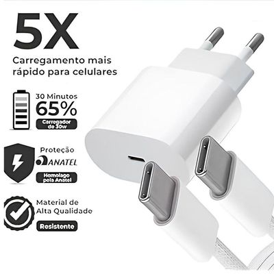 Carregador Turbo Branco Compatível Com Samsung A11