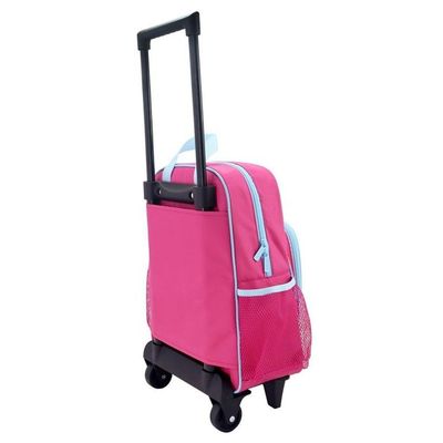 Kit Mochila Com Rodinhas Lancheira Pote P/ Lanche E Porta Acessórios Multiuso Pimpolho Pink