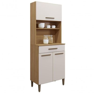 Kit Cozinha Itália 03 Portas E 01 Gaveta Arte Móveis Cinamomo/off White