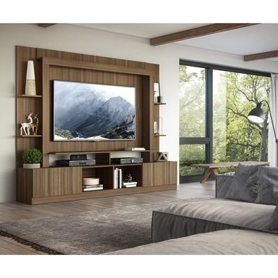 Rack Estante com Painel Tv 65 e 2 Portas Oslo Madeirado