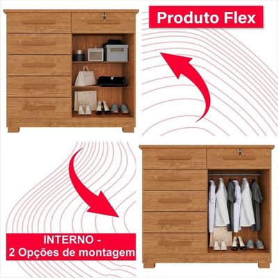 Cômoda 02 Portas 06 Gavetas E 01 Chave Itália Com Sapateira
