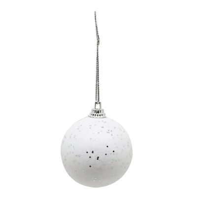 Kit Bola de Natal Le Glitter Branca 6 Unidades 5cm