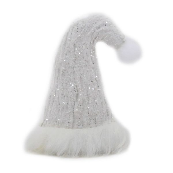 Enfeite de Natal Le Gorro com Glitter Branco 12cm
