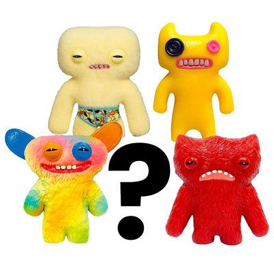 Kit com 5 Mini Bonecos Fuggler 6cm Bege, AmaR, Tie-Dye, Verm