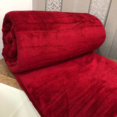 Cobertor Manta Aconchego Solteiro Ultrasoft Dupla Face - Vermelha - 100% Poliéster