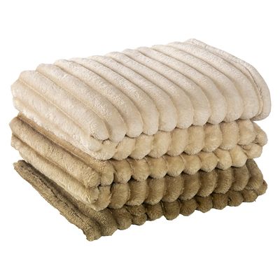 Cobertor Coberta Fluflu Queen Ultrasoft Alto Relevo Dupla Face - Gold