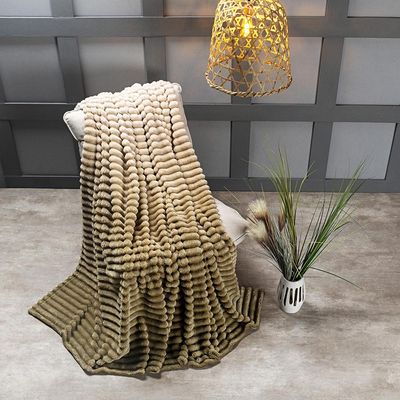 Cobertor Coberta Fluflu Queen Ultrasoft Alto Relevo Dupla Face - Gold
