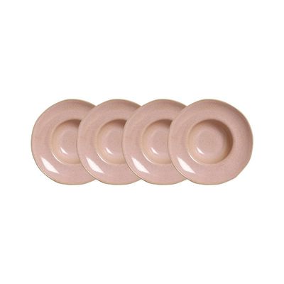 Conjunto de Pratos para Massa Orgânico Litchi 450ml 4 Peças Porto Brasil Rosa