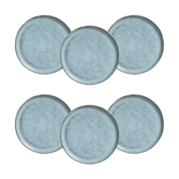 Conjunto de Pratos de Sobremesa Linhas Breeze 21,5cm 6 Peças Porto Brasil Azul