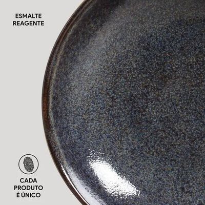 Conjunto de Pratos Fundos Bio Titanium 1,1 Litros 6 Peças Porto Brasil Azul Escuro