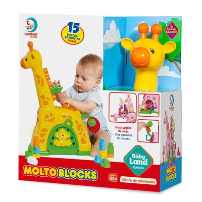 Girafa de Atividades Cardoso Baby Land 15 Blocos Amarela