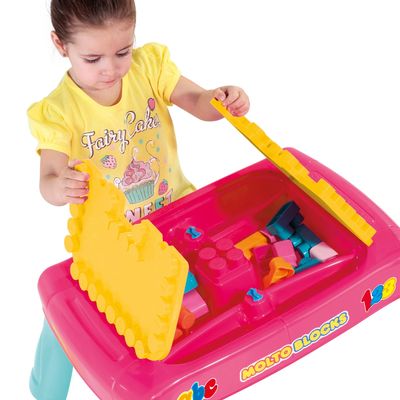 Mesinha Criativa Cardoso Baby Land com 20 Blocos Rosa