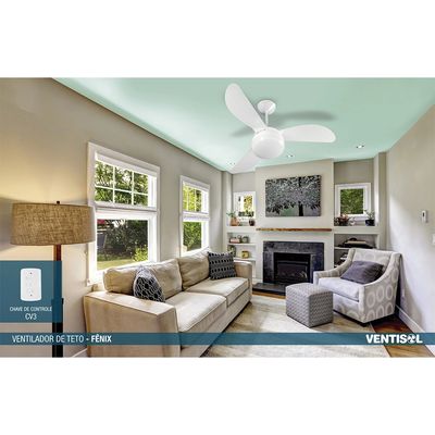 Ventilador de Teto Ventisol Fênix Premium CV3 3 Pás 371 - 96cm 220V