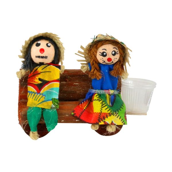 Casal Caipira para Decoração de Mesa Pita Artesanatos