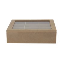 Caixa Mdf Le com 9 Divisórias com Tampa Acrílica 22x22x6cm