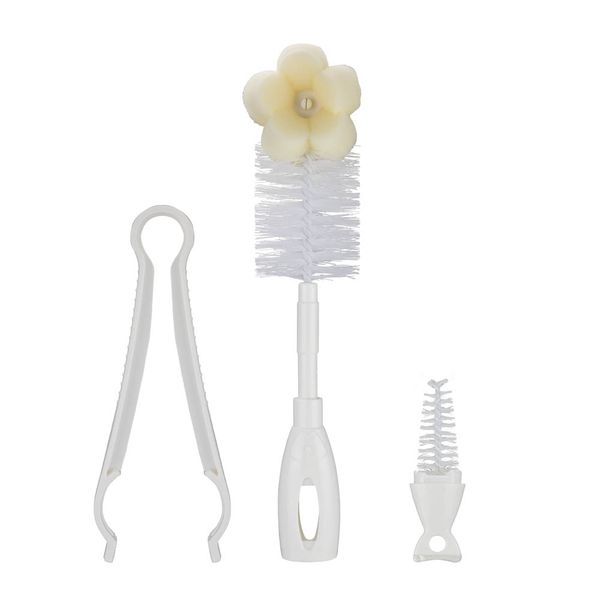 Conjunto Escova e Pinça Pbb para Mamadeira com 3 Peças Estampas Diversas - Item Sortido