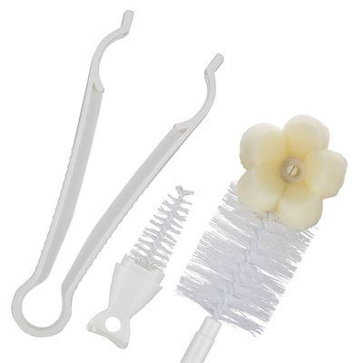 Conjunto Escova e Pinça Pbb para Mamadeira com 3 Peças Estampas Diversas - Item Sortido