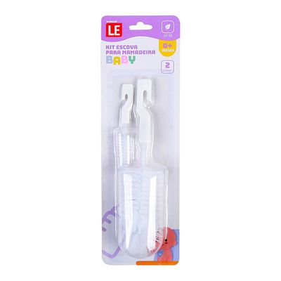 Escova Pbb para Lavar Mamadeira com 2 Peças Cores Diversas - Item Sortido