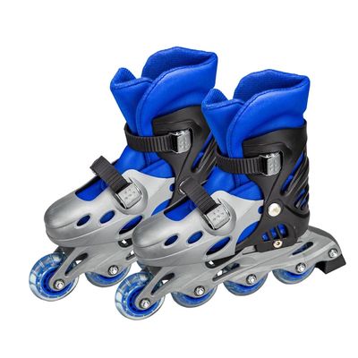 Kit Patins Le Capacete e Protetor Azul Tamanho 35 a 38