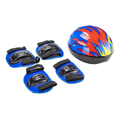 Kit Patins Le Capacete e Protetor Azul Tamanho 35 a 38