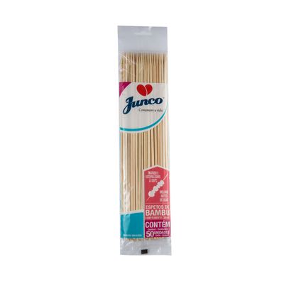 Espeto de Churrasco Junco Bambu 30cm com 50 Unidades