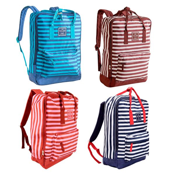 Mochila Teen Clio Quadrada Listrada Modelo MF8021 - Item Sortido